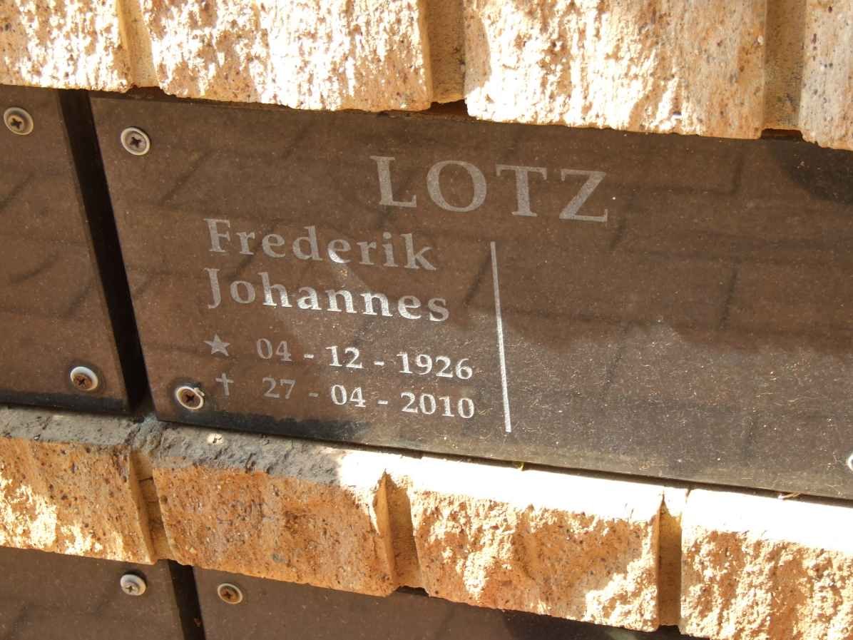 LOTZ Frederik Johannes 1926-2010