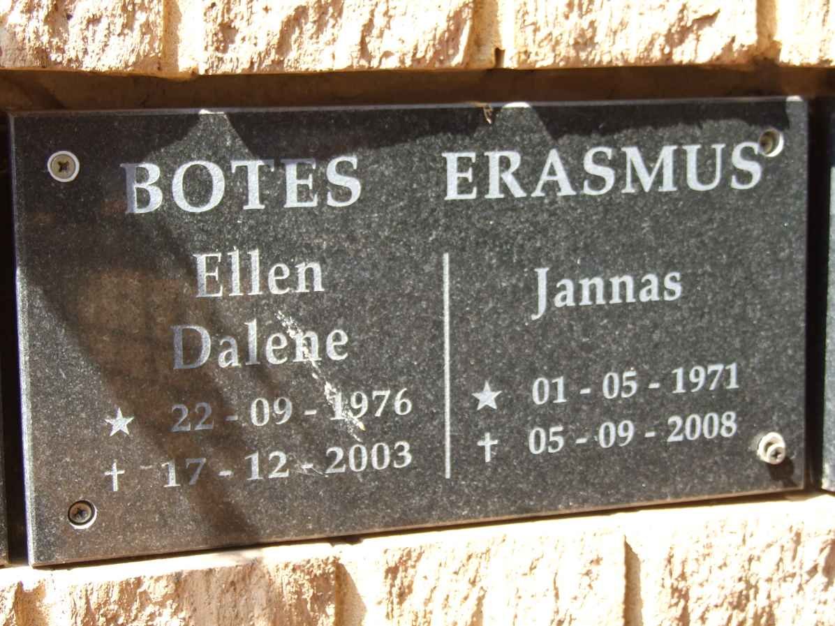 BOTES Ellen Dalene 1976-2003 :: ERASMUS Jannas 1971-2008