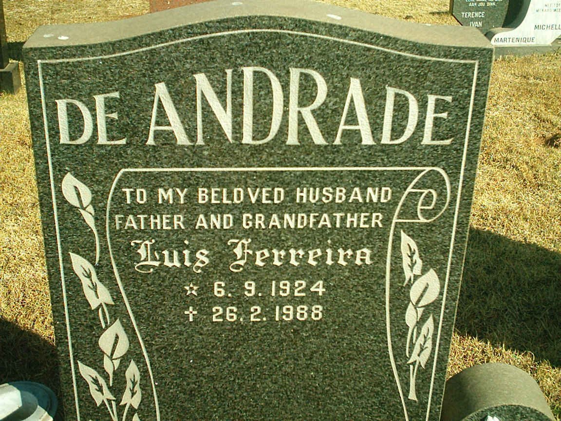ANDRADE Luis Ferreira, de 1924-1988