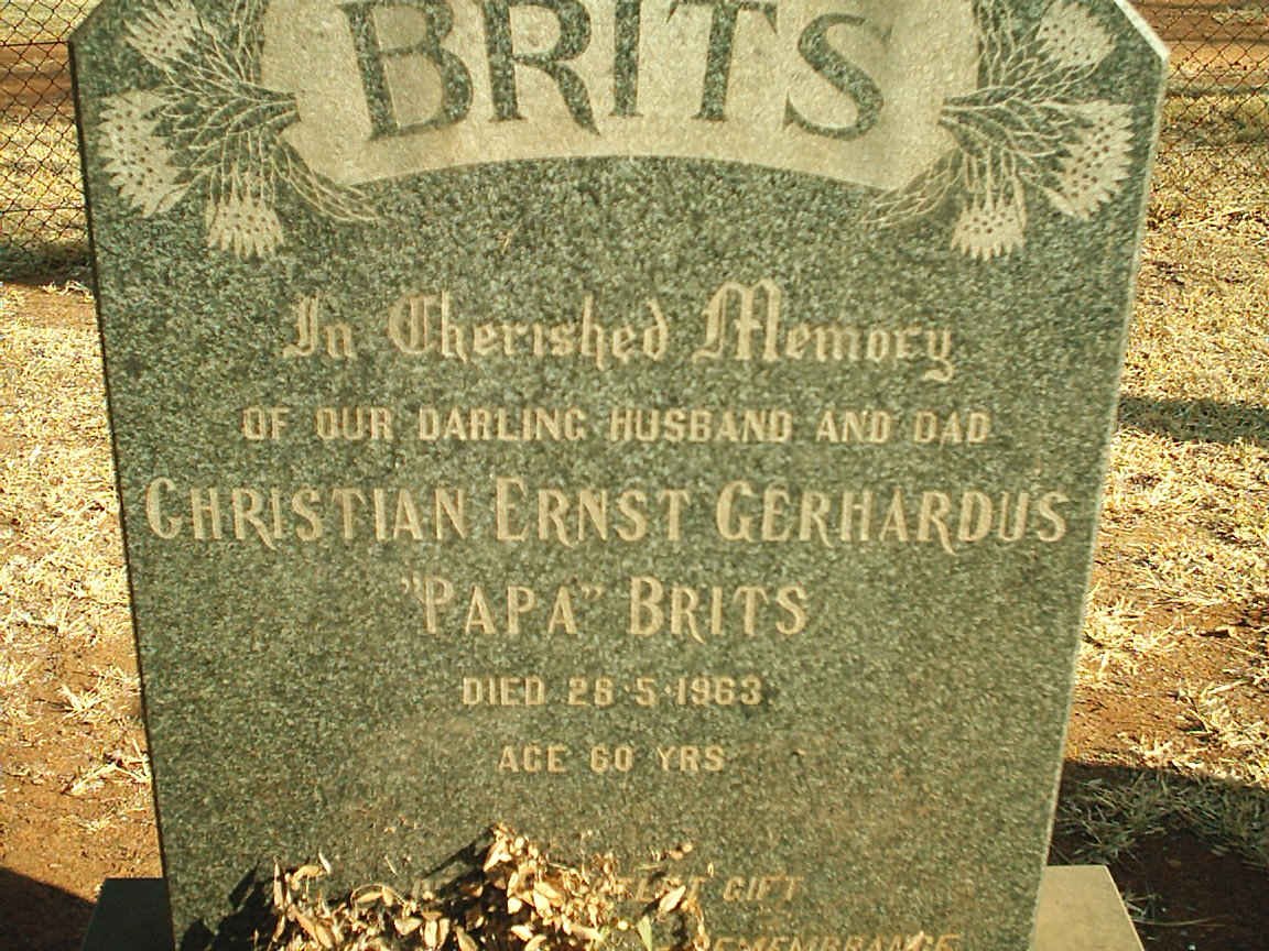 BRITS Christian Ernst Gerhardus -1963