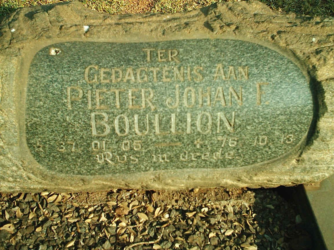 BOULLION Pieter Johan E. 1937-1976