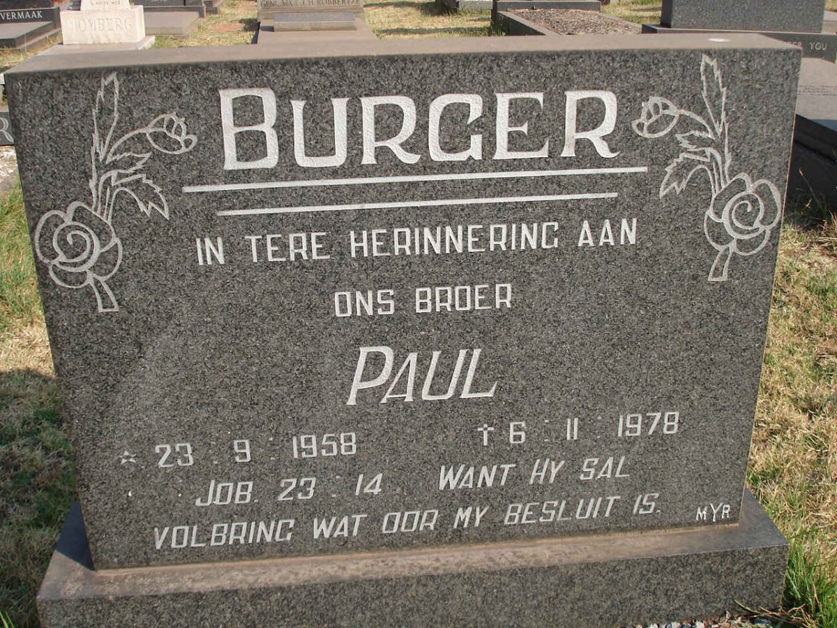 BURGER Paul 1958-1978