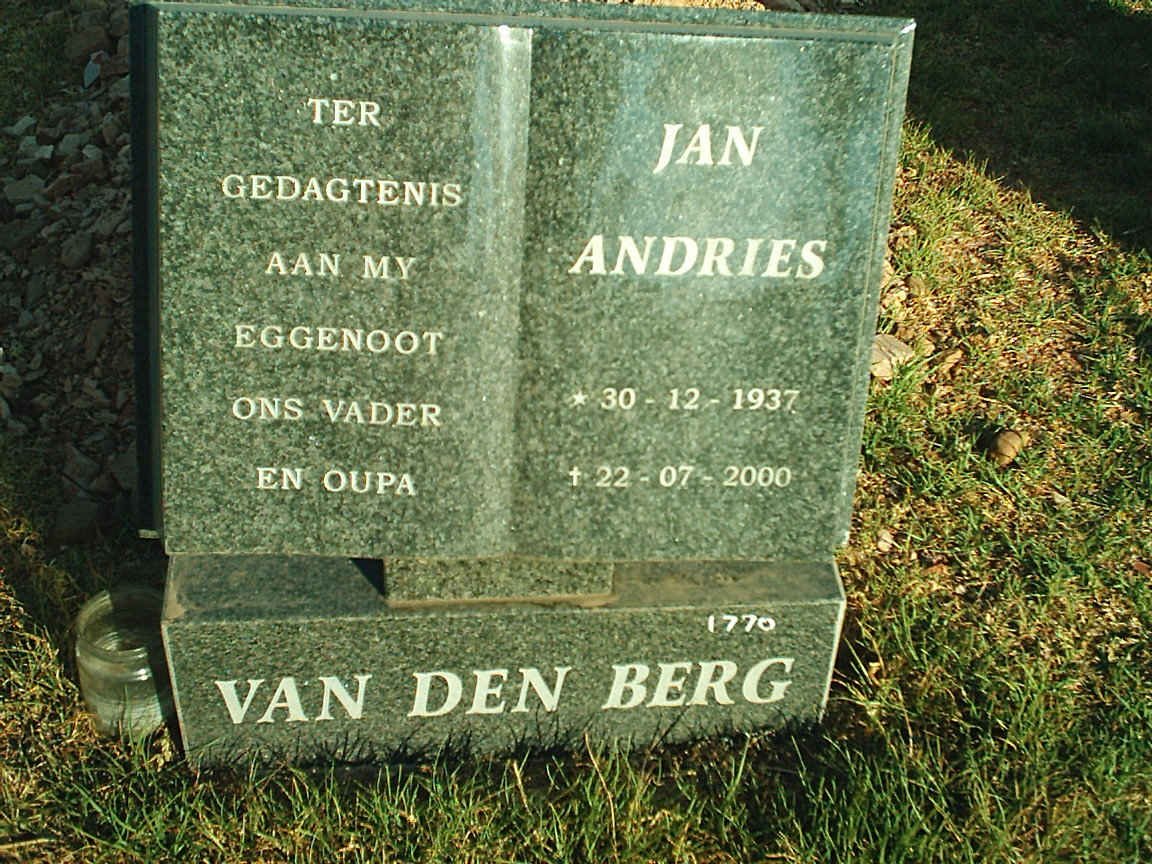 BERG Jan Andries, van den 1937-2000