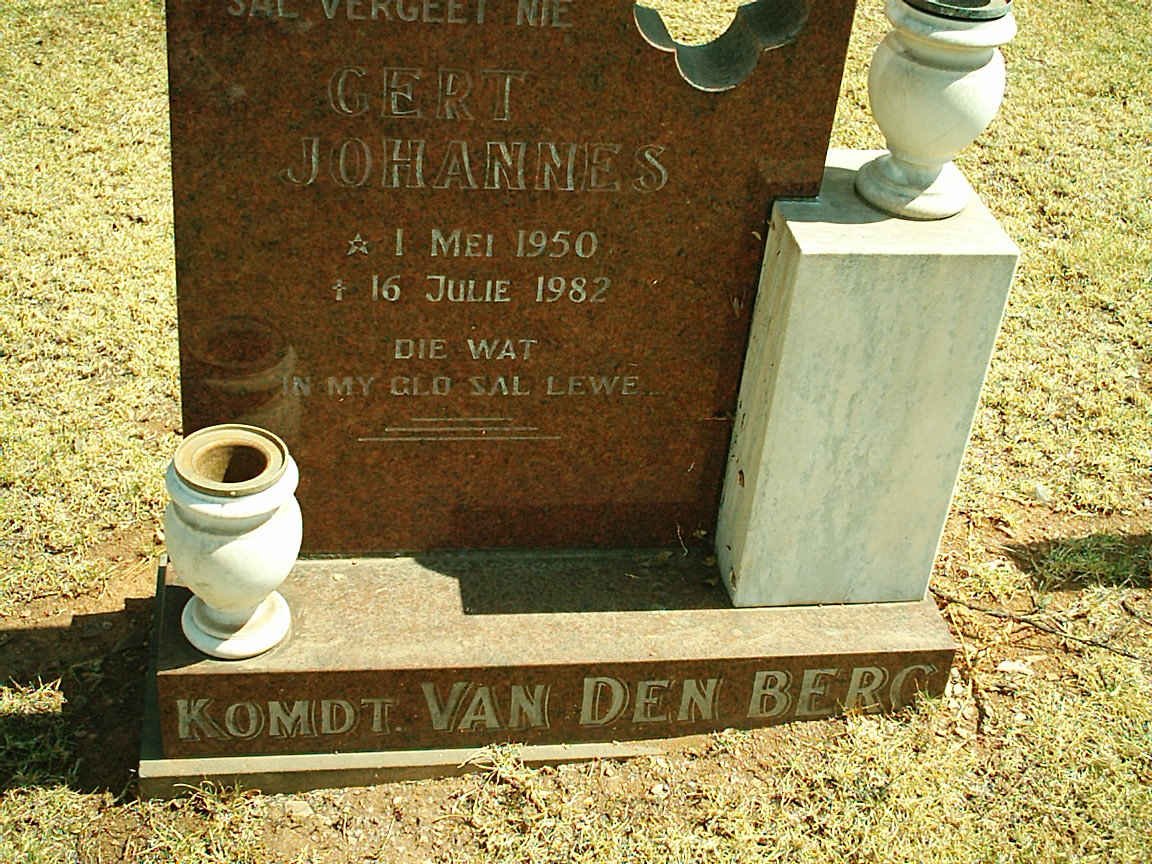 BERG Gert Johannes, van den 1950-1982