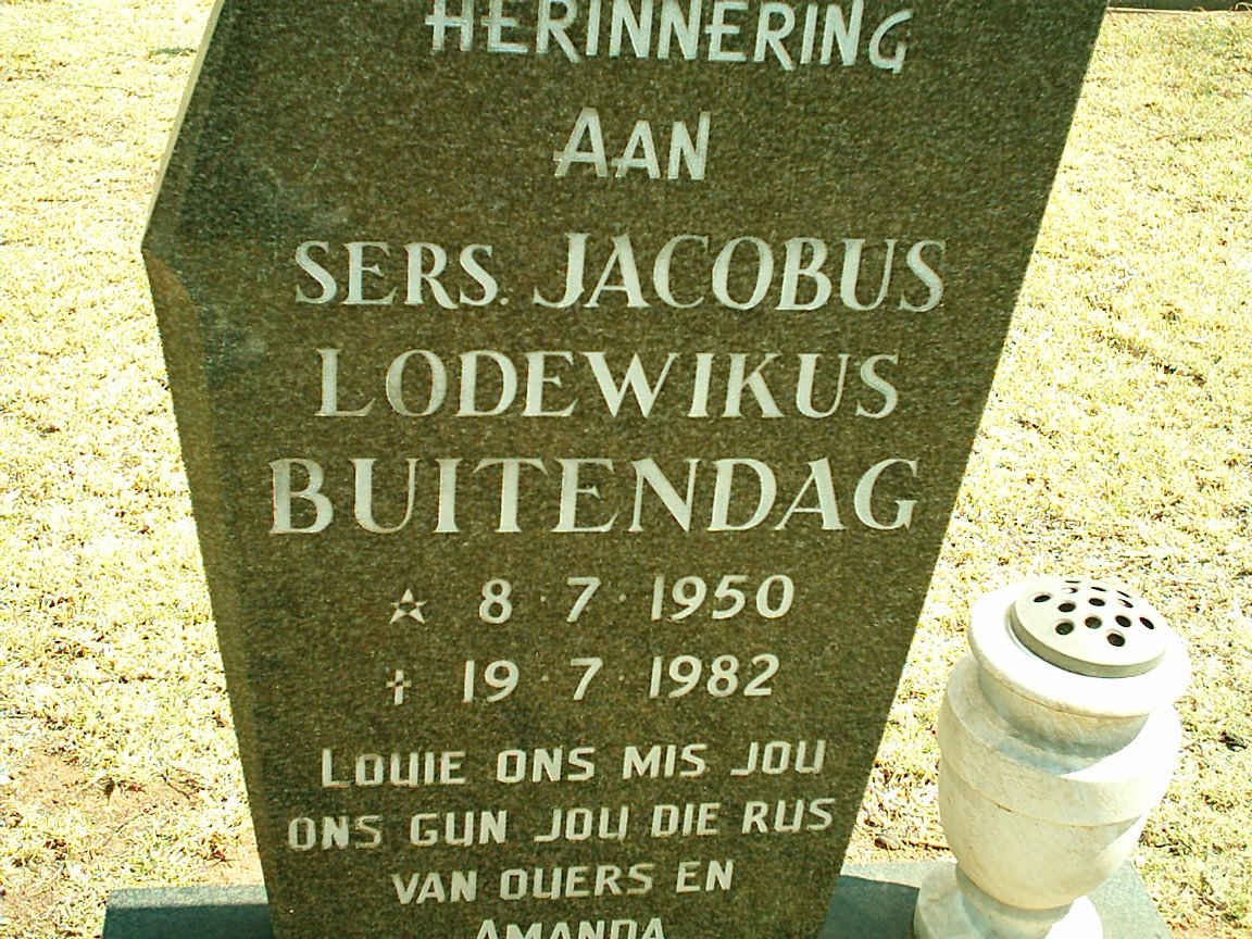 BUITENDAG Jacobus Lodewikus 1950-1982