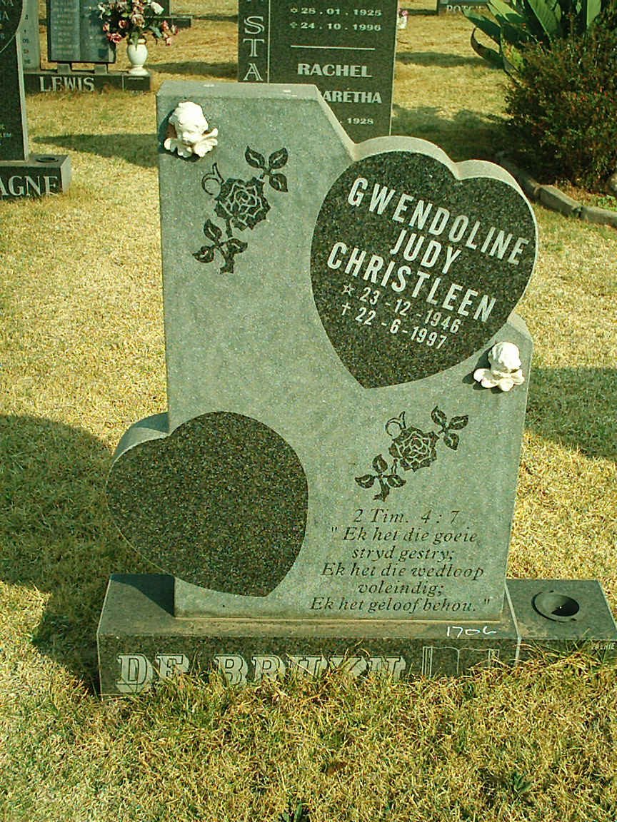 BRUYN Gwendoline Judy Christleen 1946-1997