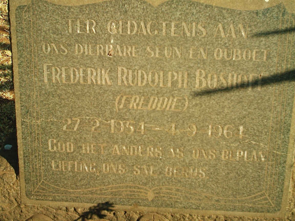 BOSHOFF Frederik Rudolph 1954-1961