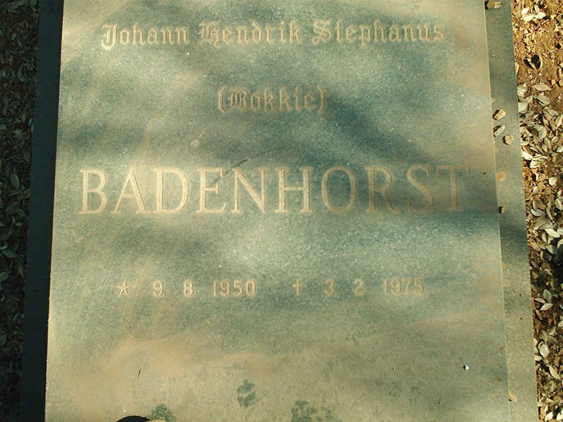 BADENHORST Johann Hendrik Stephanus 1950-1975