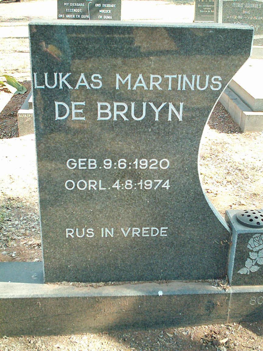 BRUYN Lukas Martinus, de 1920-1974
