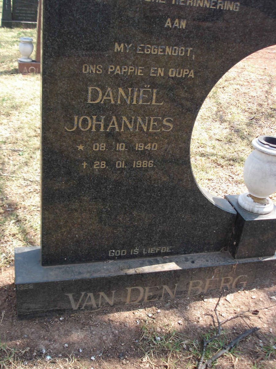 BERG Daniel Johannes, van den 1940-1986