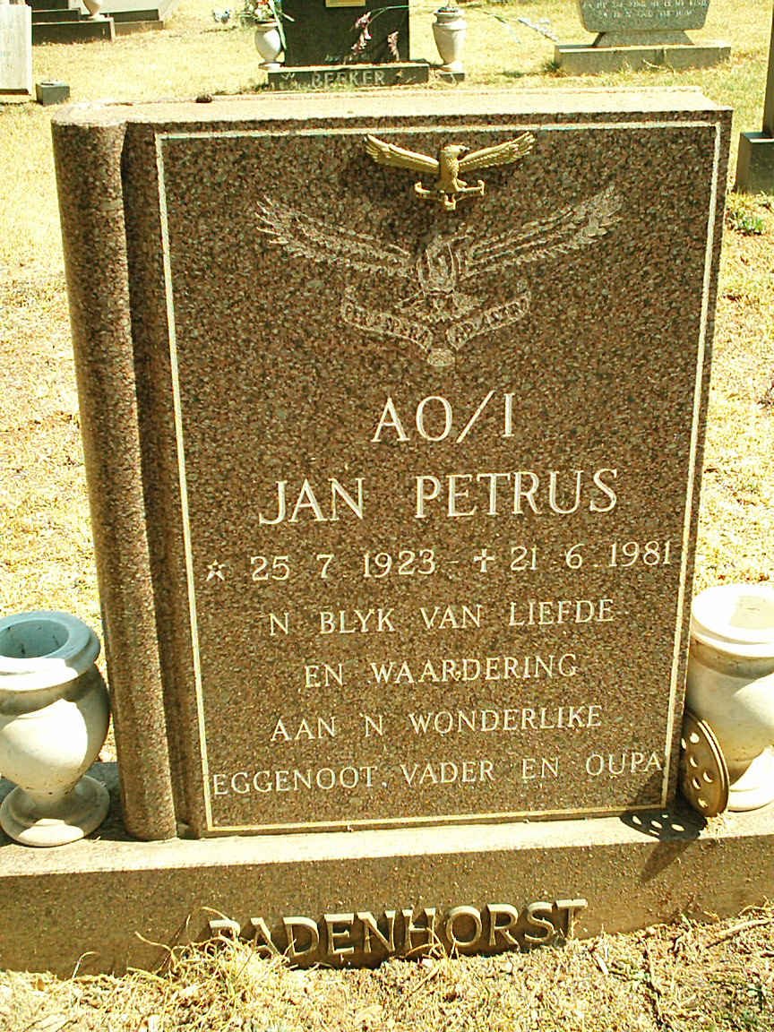 BADENHORST Jan Petrus 1923-1981