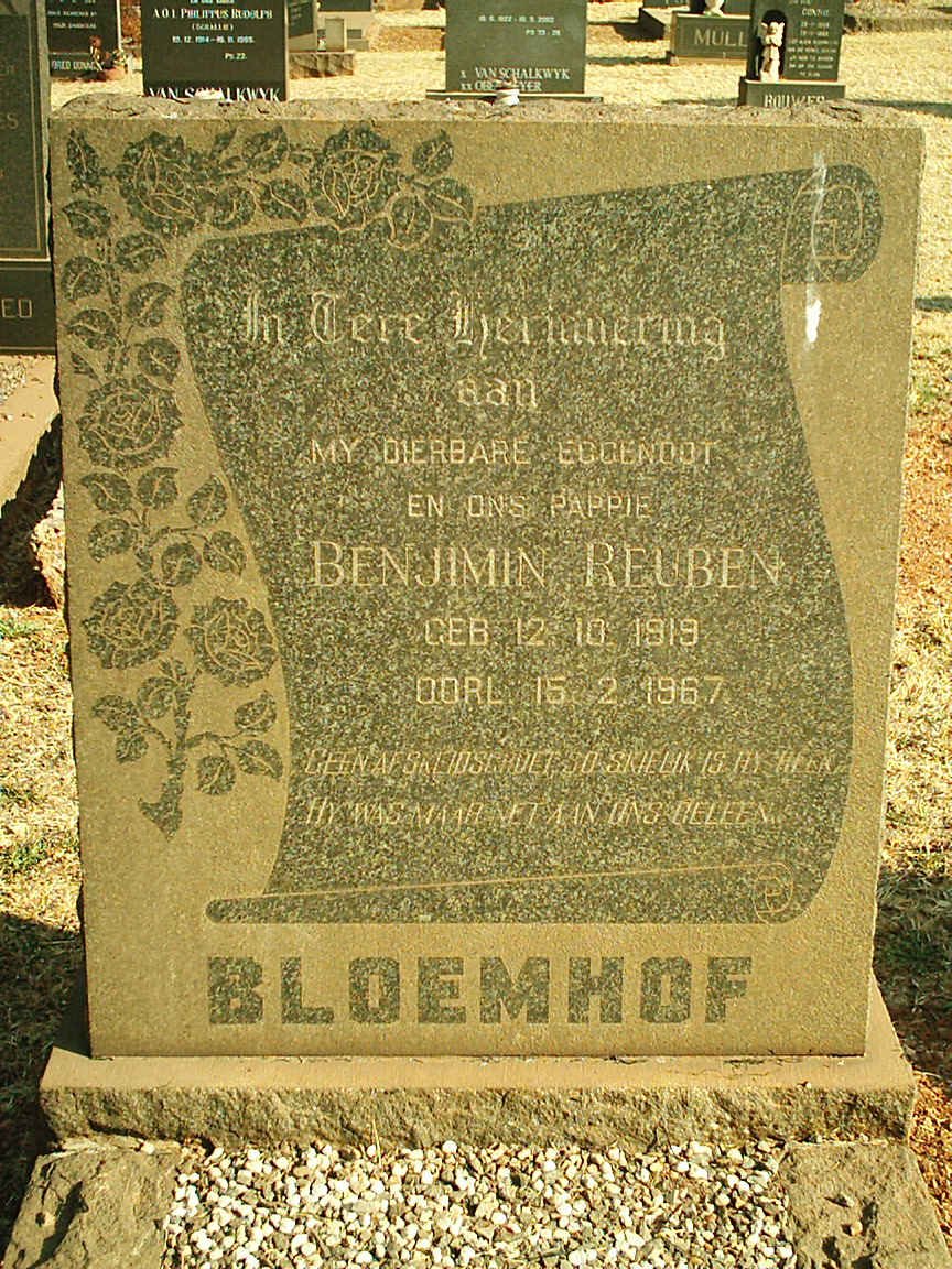 BLOEMHOF Benjamin Reuben 1919-1967