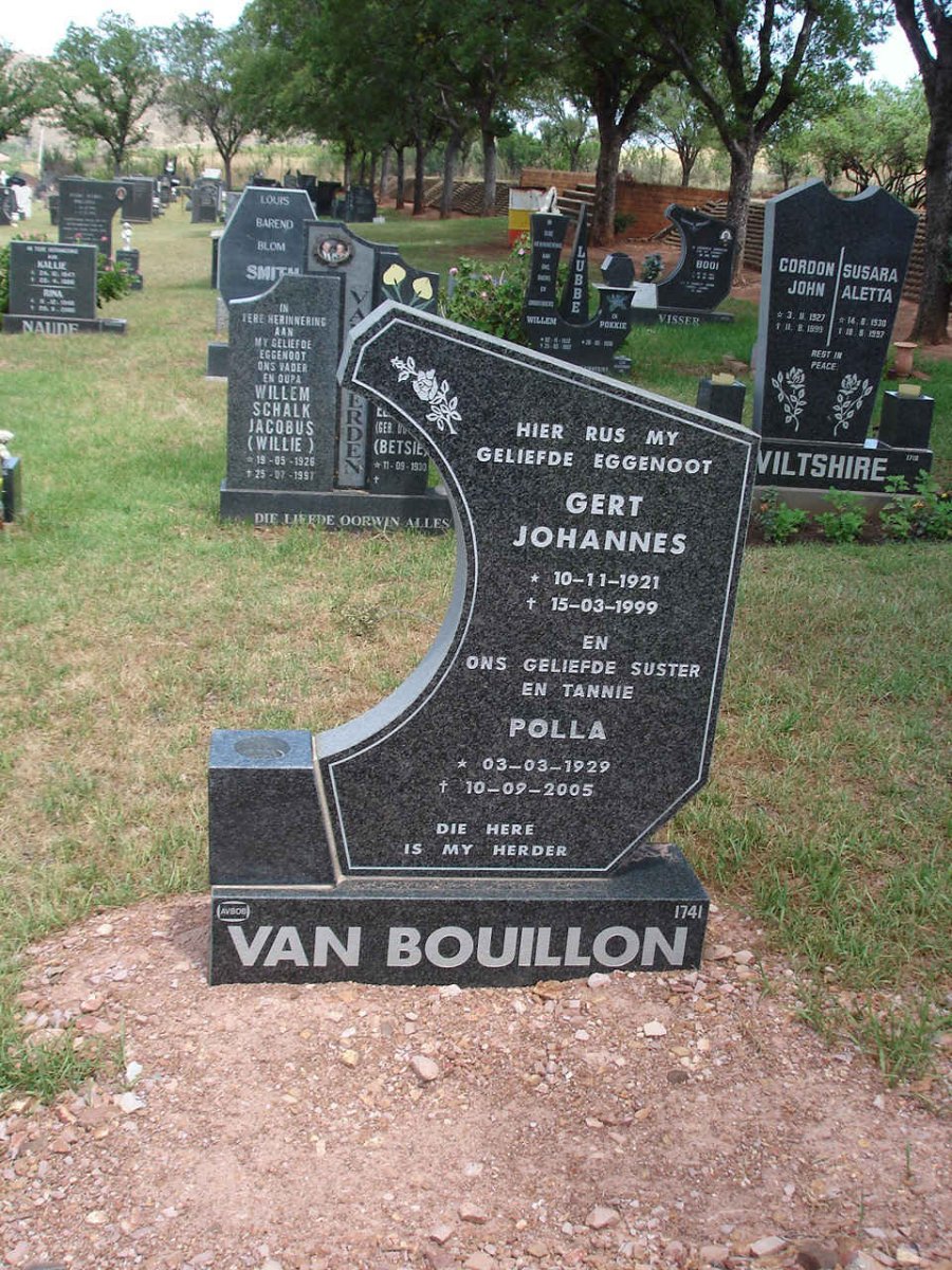 BOUILLON Gert Johannes, van  1921-1999 &amp; Polla 1929-2005