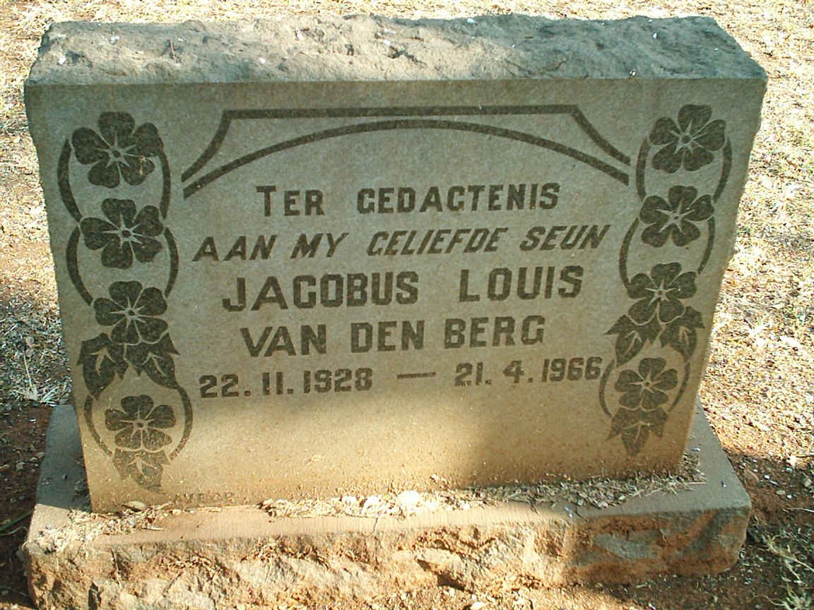 BERG Jacobus Louis, van den 1928-1966