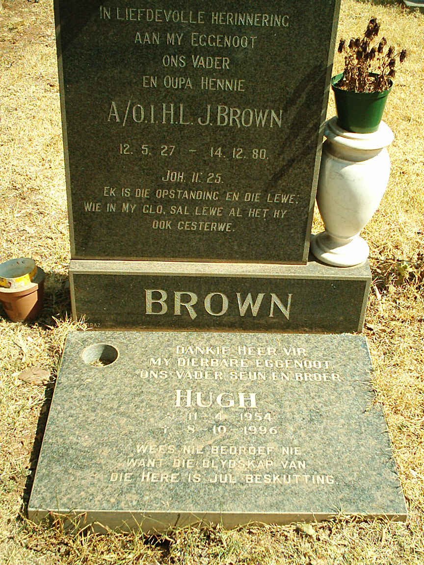 BROWN H.L.J. 1927-1980 :: BROWN Hugh 1954-1996