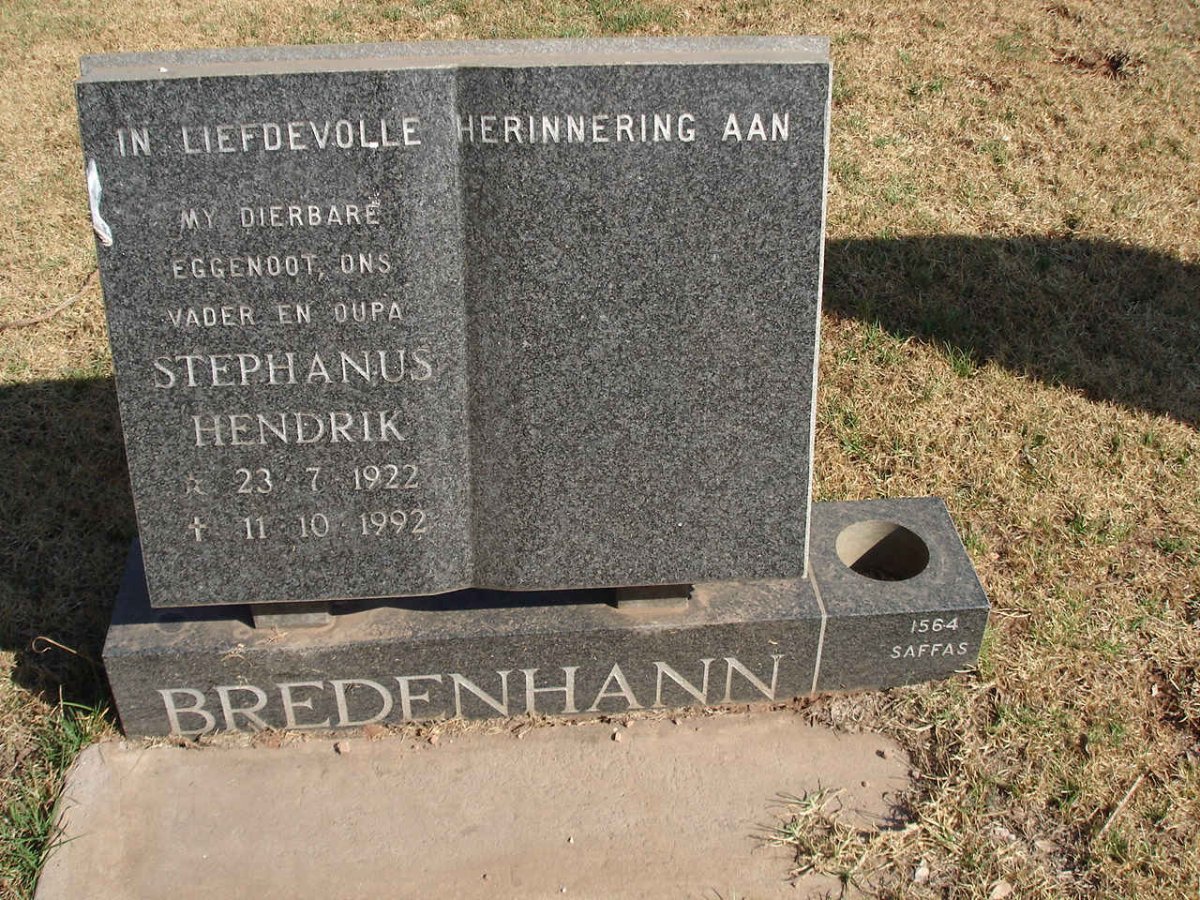 BREDENHANN Stephanus Hendrik 1922-1992