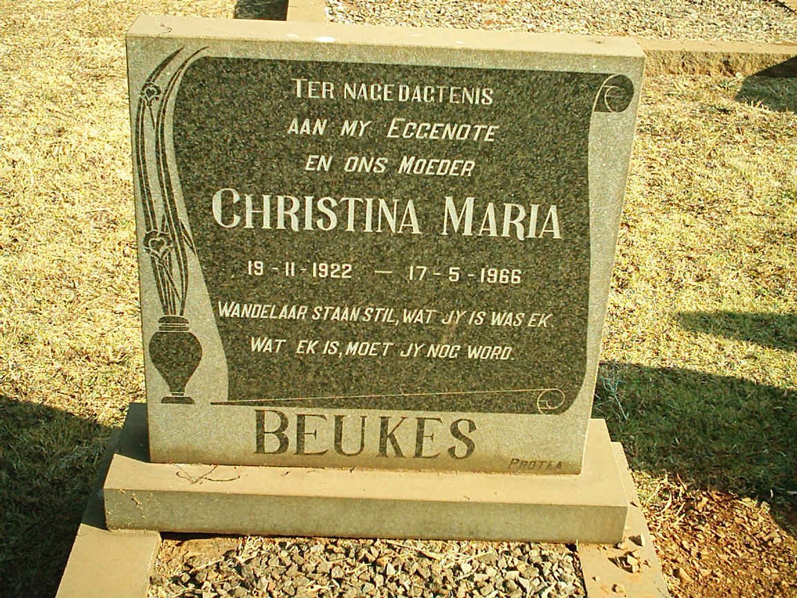 BEUKES Christina Maria 1922-1966