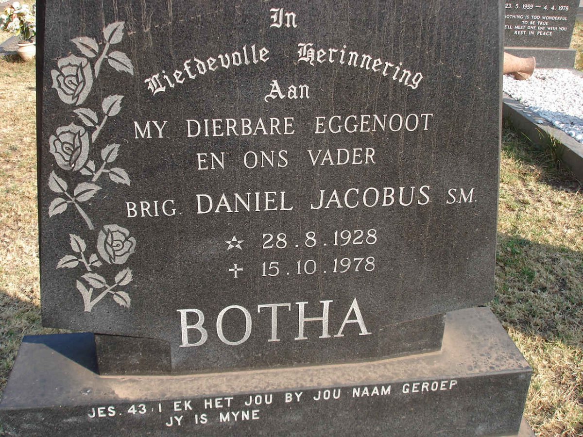 BOTHA Daniel Jacobus 1928-1978