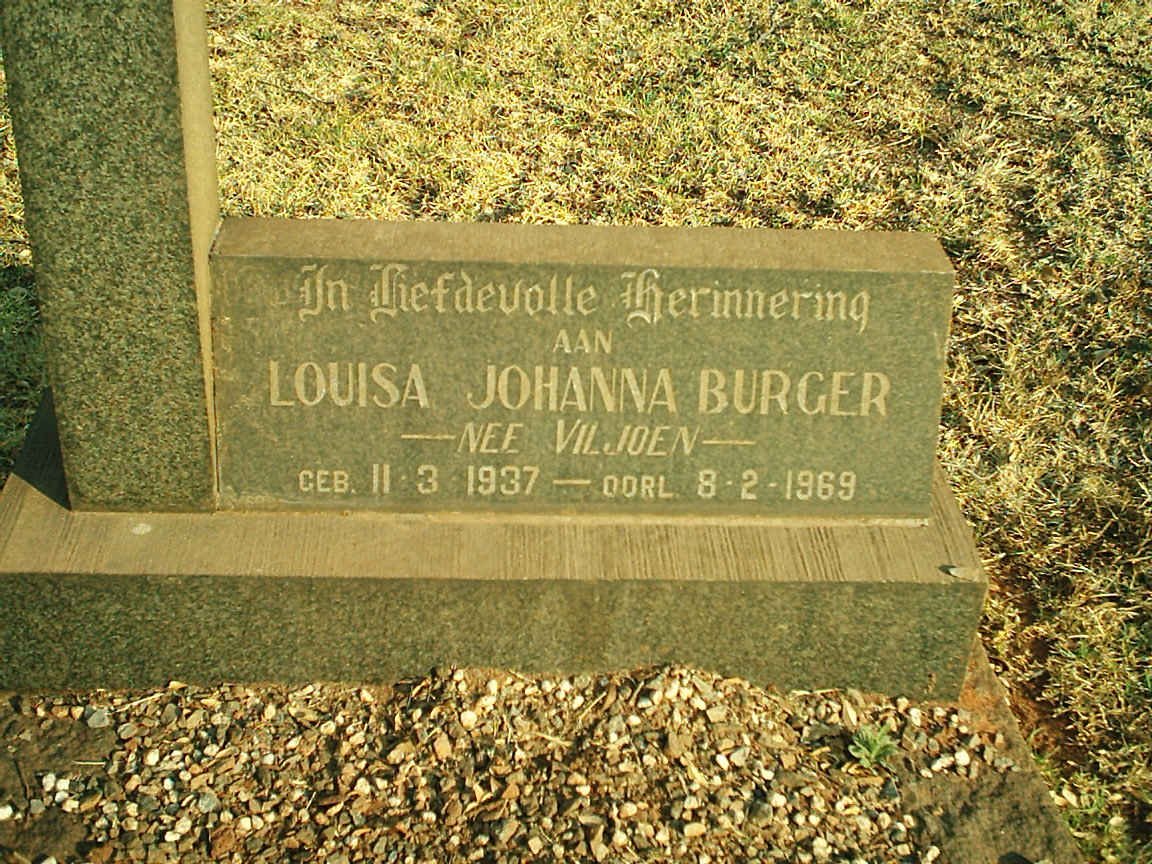 BURGER Louisa Johanna nee VILJOEN 1937-1969