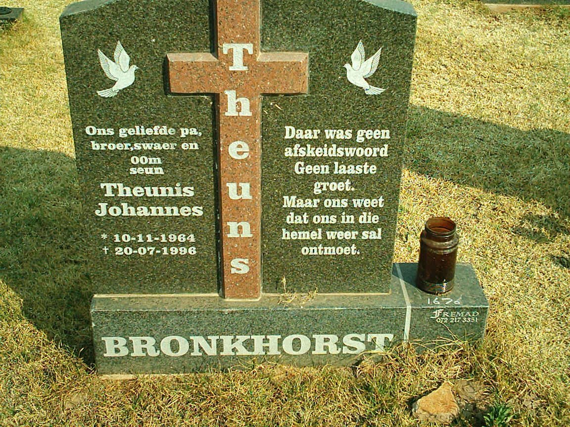 BRONKHORST Theunis Johannes 1964-1996