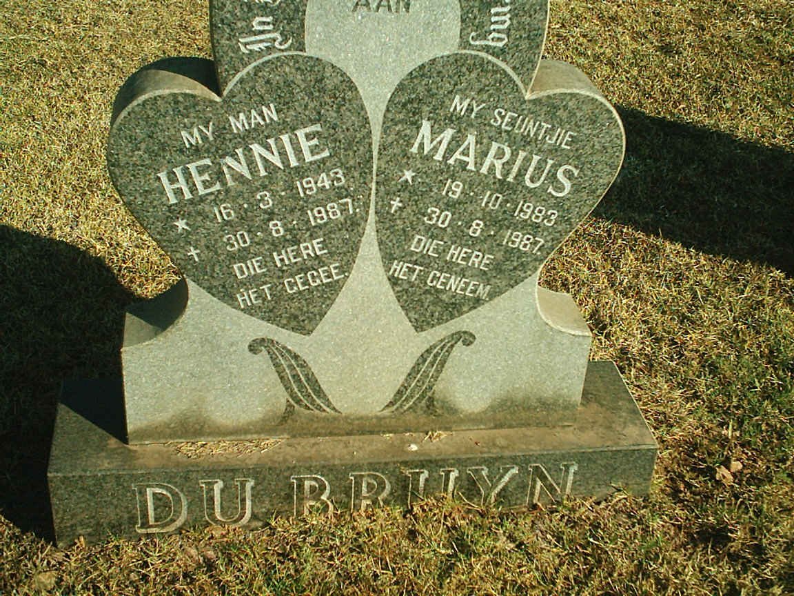 BRUYN Hennie, du 1943-1987 :: BRUYN Marius, du 1983-1987