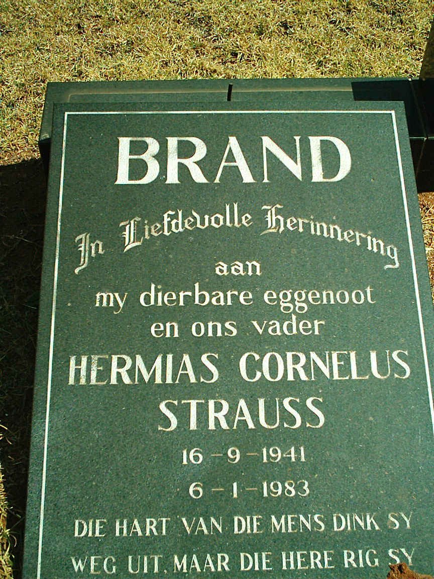 BRAND Hermias Cornelus Strauss 1941-1983