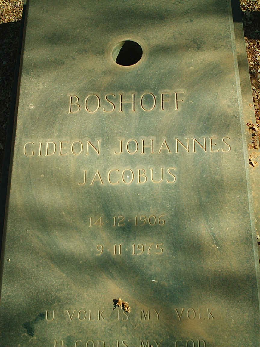 BOSHOFF Gideon Johannes Jacobus 1906-1975