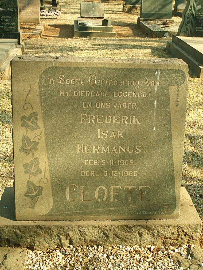 CLOETE Frederik Isak Hermanus 1905-1966
