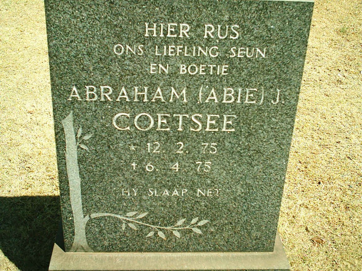 COETSEE Abraham J. 1975-1975