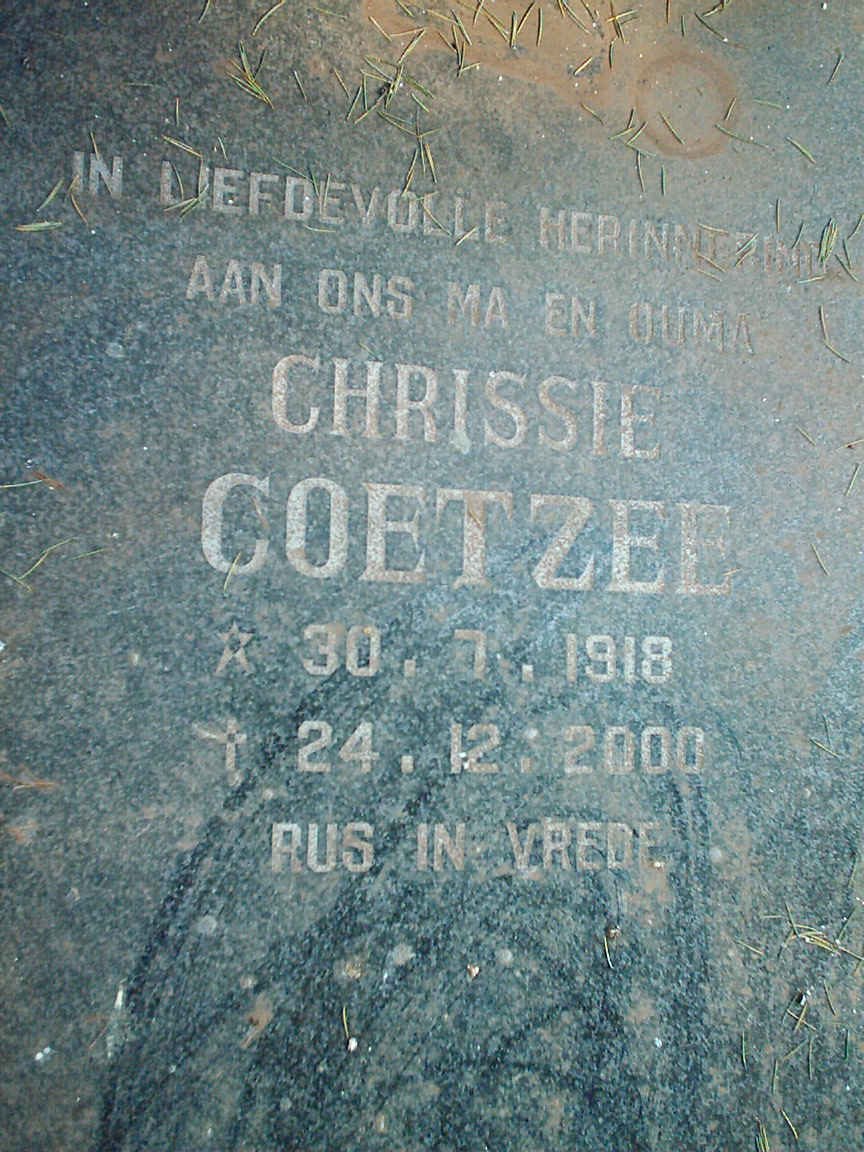 COETZEE Chrissie 1918-2000