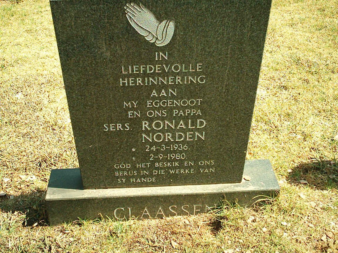 CLAASSEN Ronald Norden 1936-1980