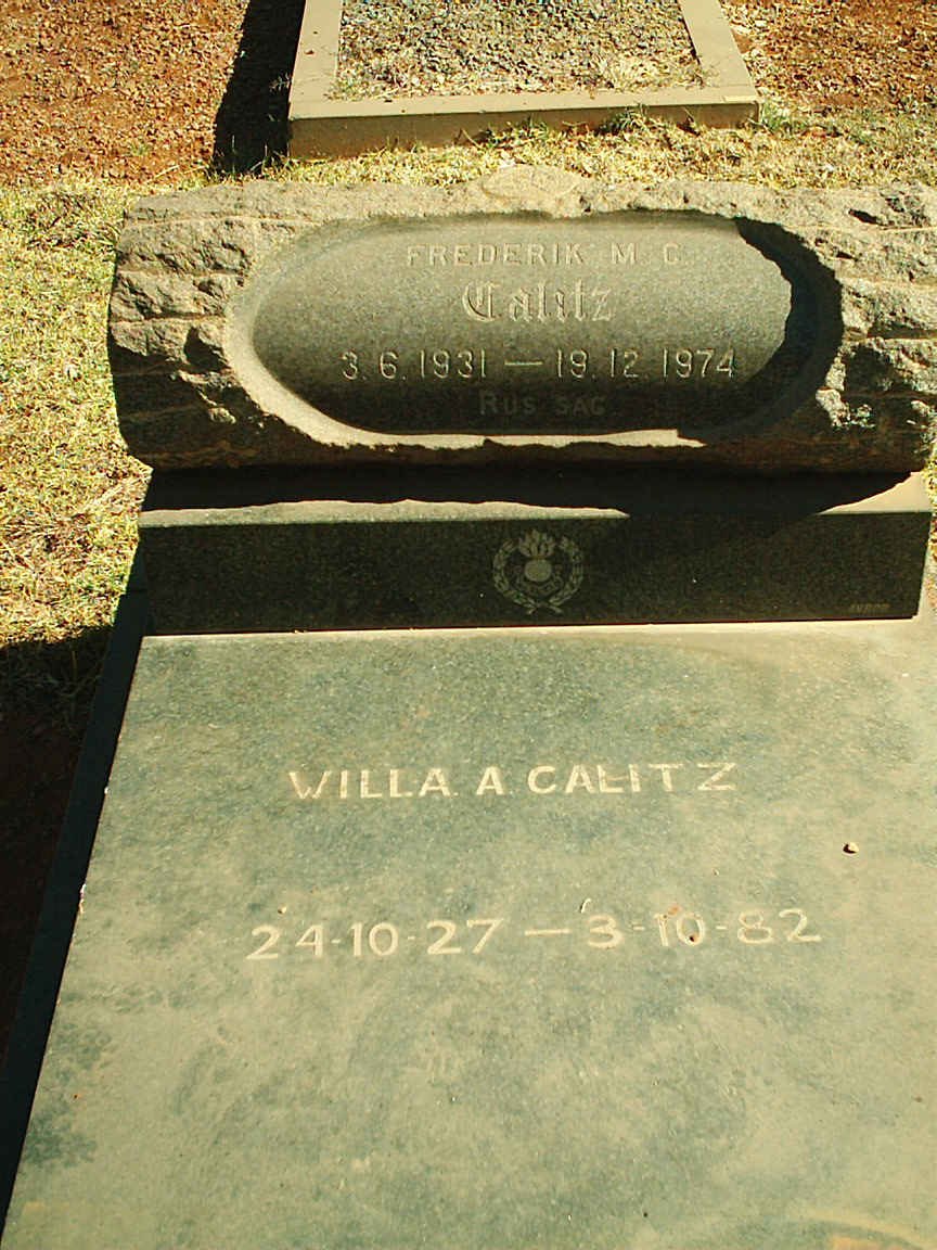 CALITZ Frederik M.C. 1931-1974 &amp; Willa A. 1927-1982