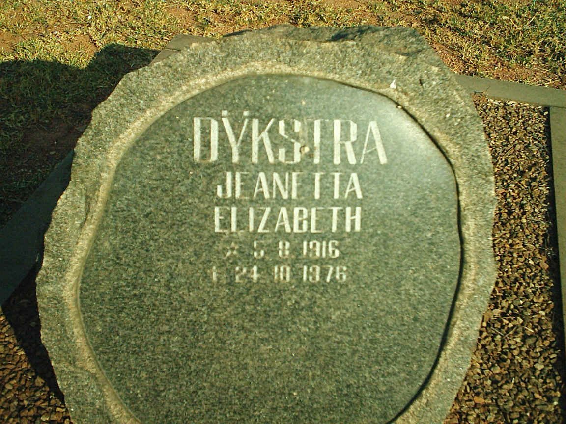 DYKSTRA Jeanetta Elizabeth 1916-1976