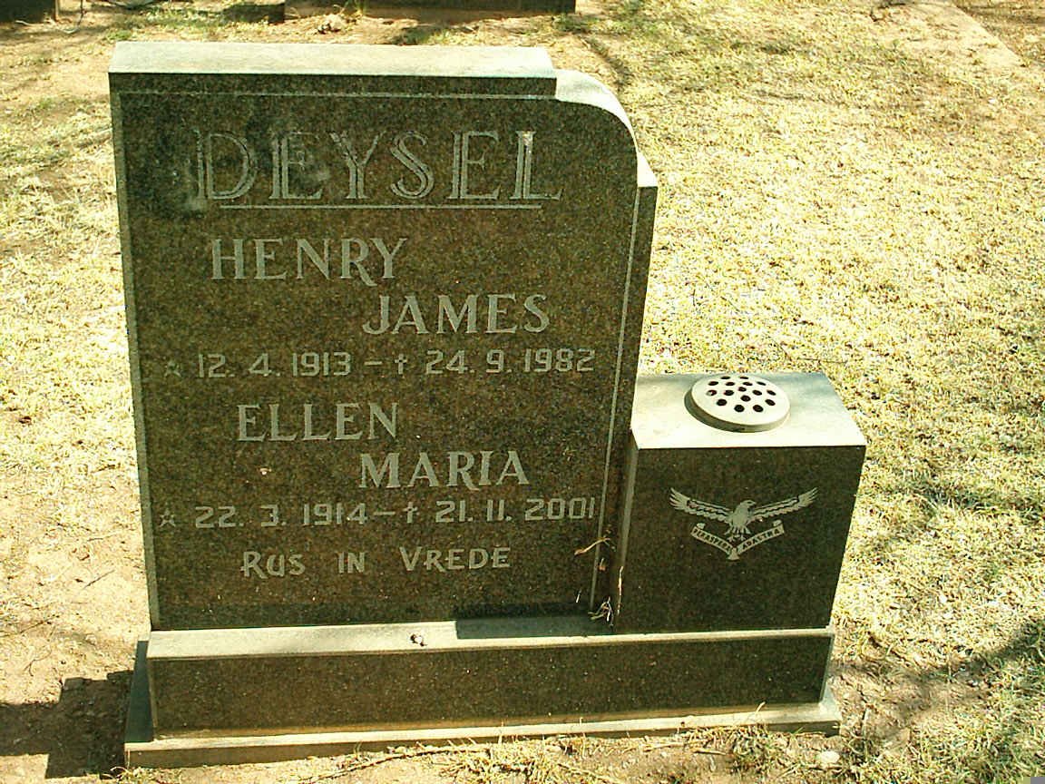 DEYSEL Henry James 1913-1982 &amp; Ellen Maria 1914-2001