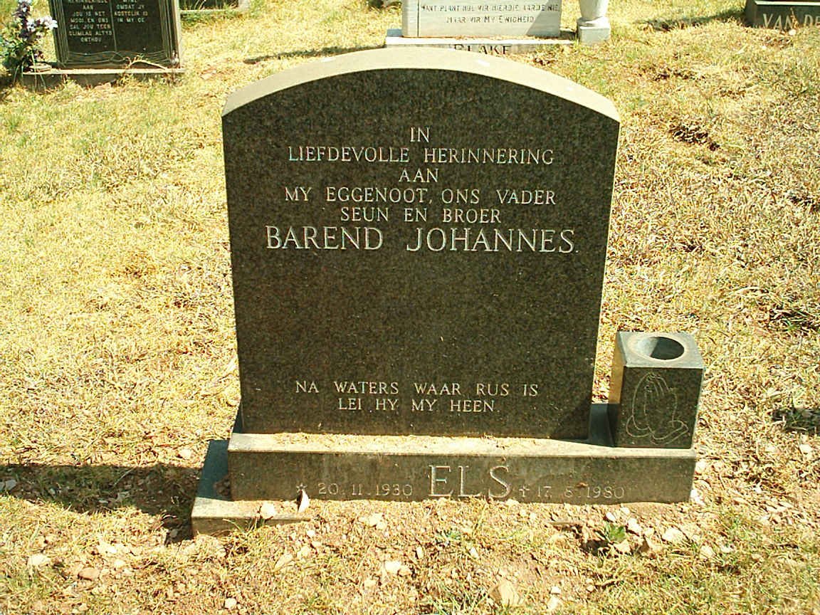ELS Barend Johannes 1930-1980