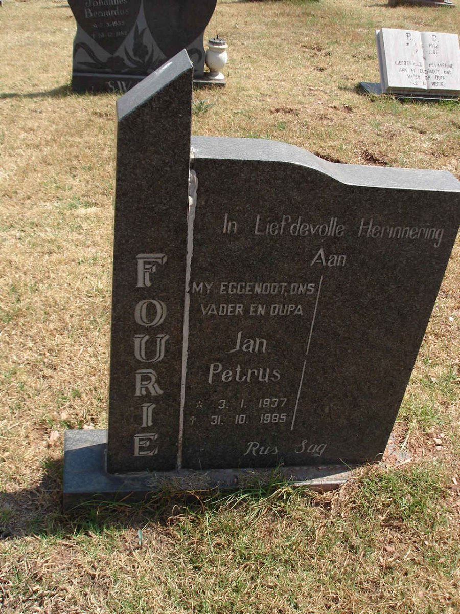 FOURIE Jan Petrus 1937-1985