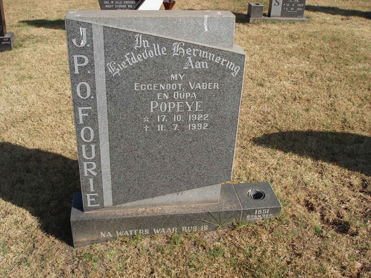 FOURIE J.P.O. 1922-1992