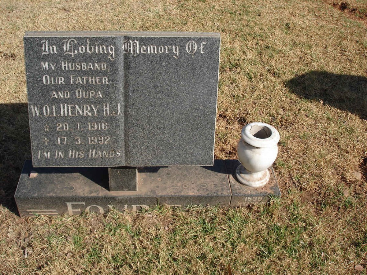 FOURIE Henry H.J. 1916-1992