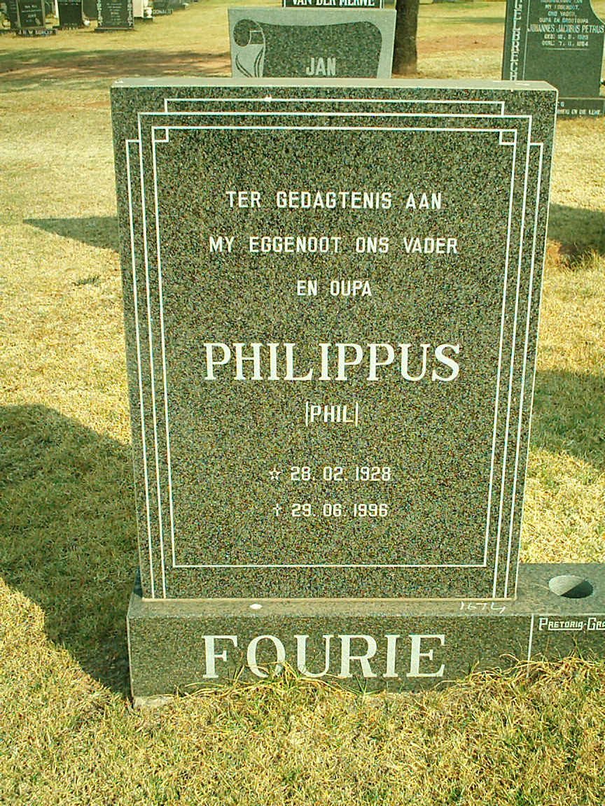 FOURIE Philippus 1928-1996