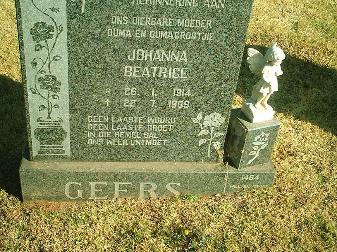 GEERS Johanna Beatrice 1914-1989