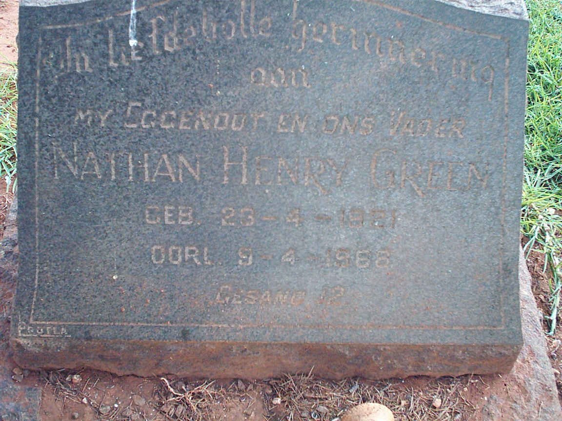 GREEN Nathan Henry 1921-1966