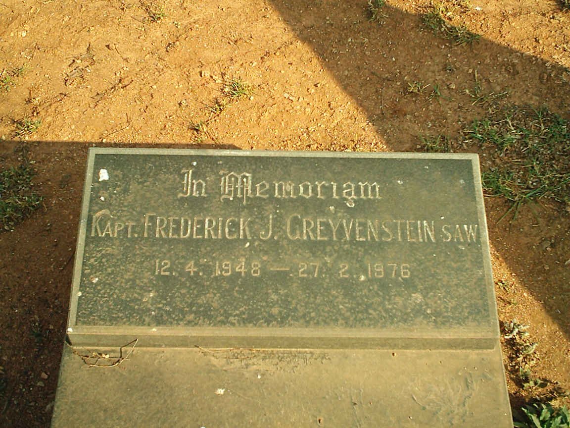 GREYVENSTEIN Frederick J. 1948-1976