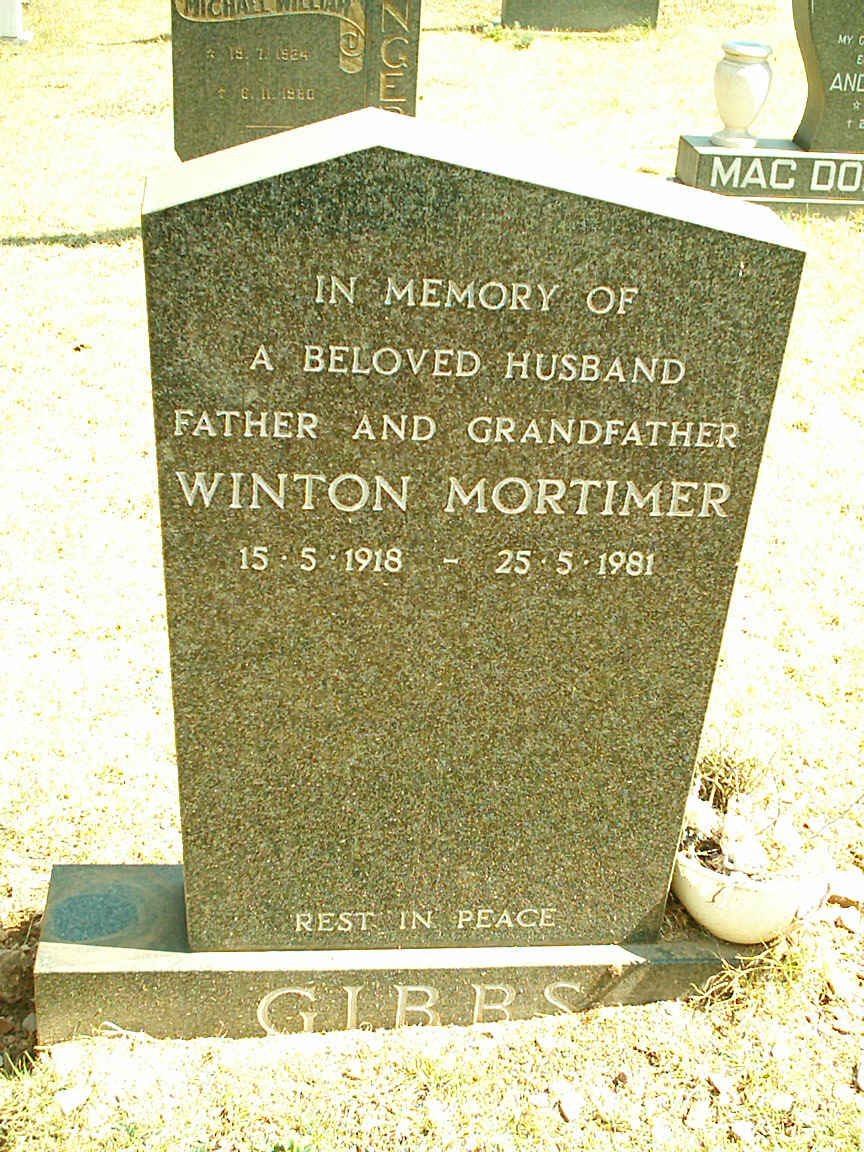 GIBBS Winton Mortimer 1918-1981