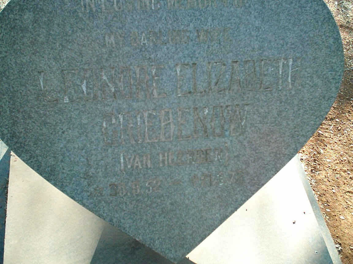 GRIEBENOW Leonore Elizabeth nee VAN HEERDEN 1952-197?