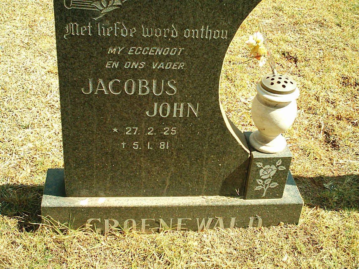 GROENEWALD Jacobus John 1925-1981