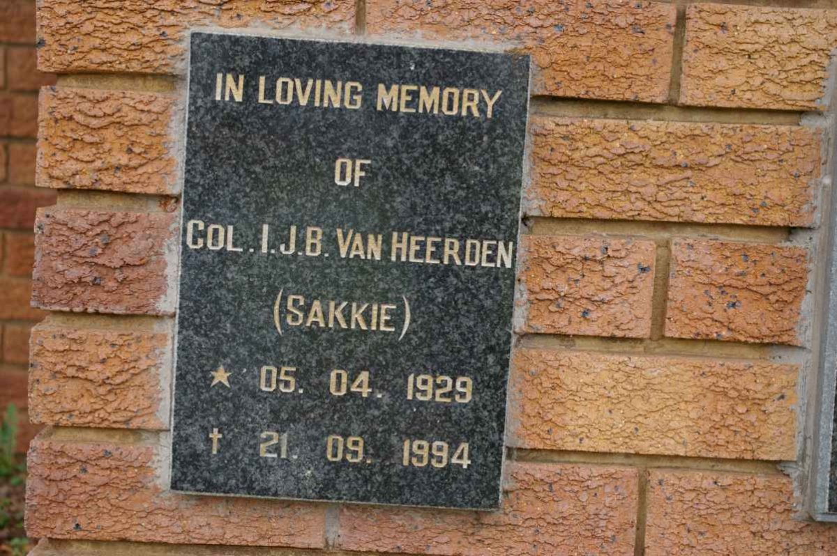 HEERDEN I.J.B., van 1929-1994