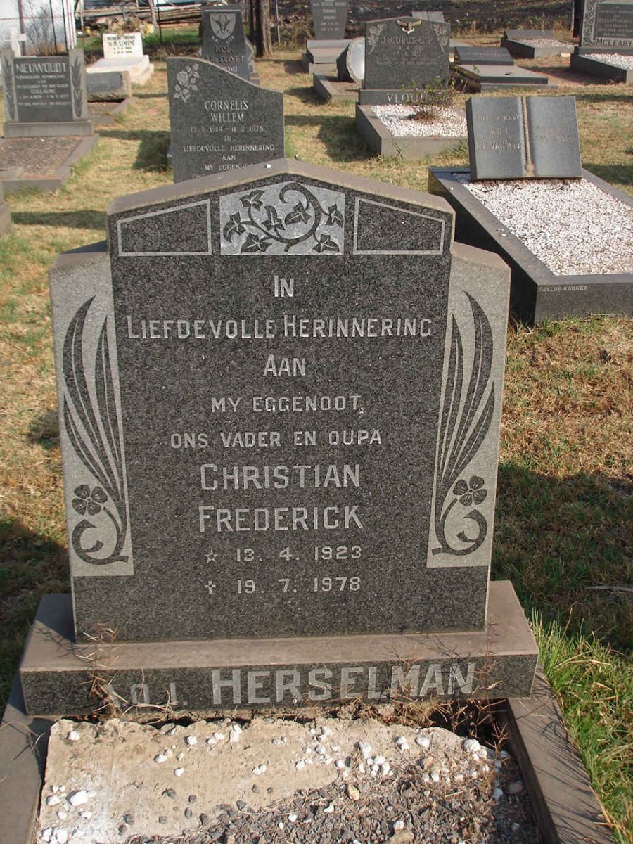 HERSELMAN Christian Frederick 1923-1978