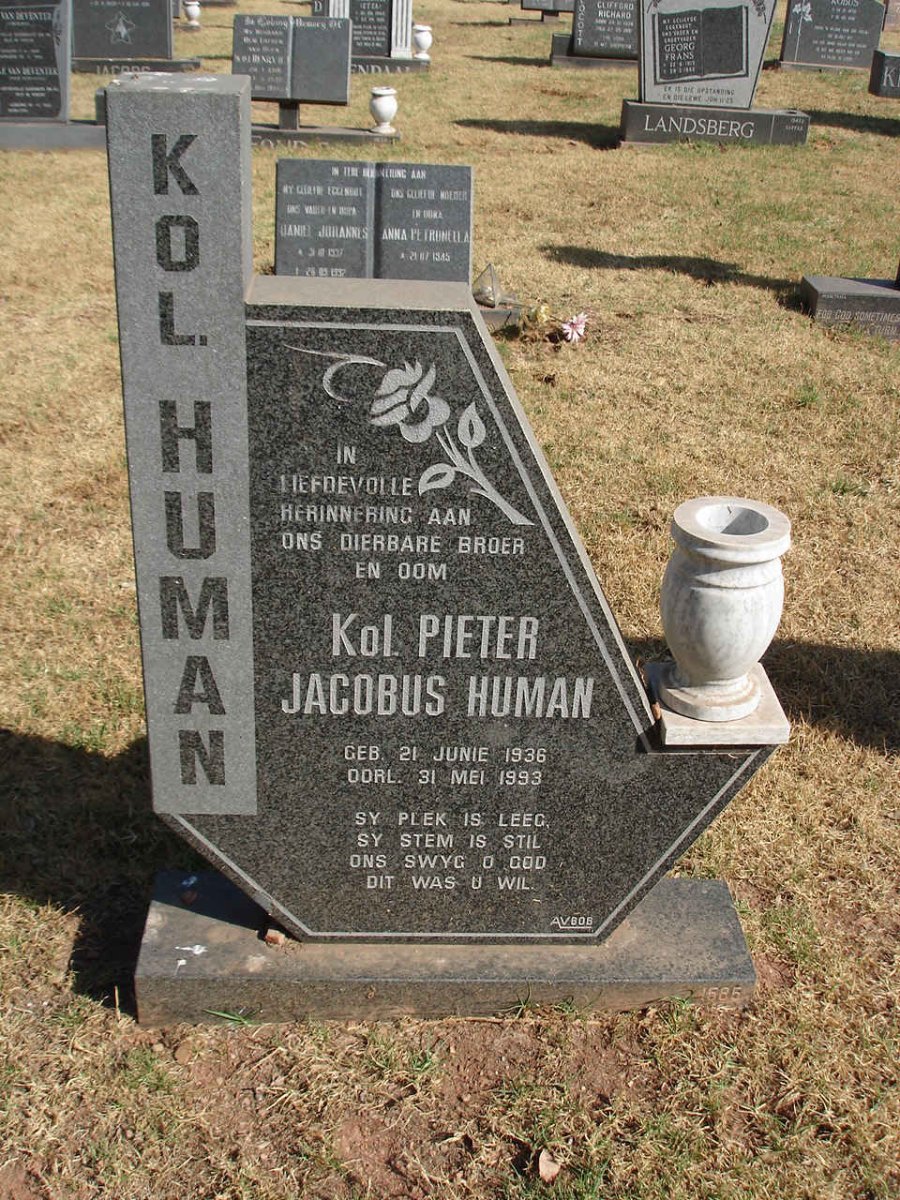 HUMAN Pieter Jacobus 1936-1993
