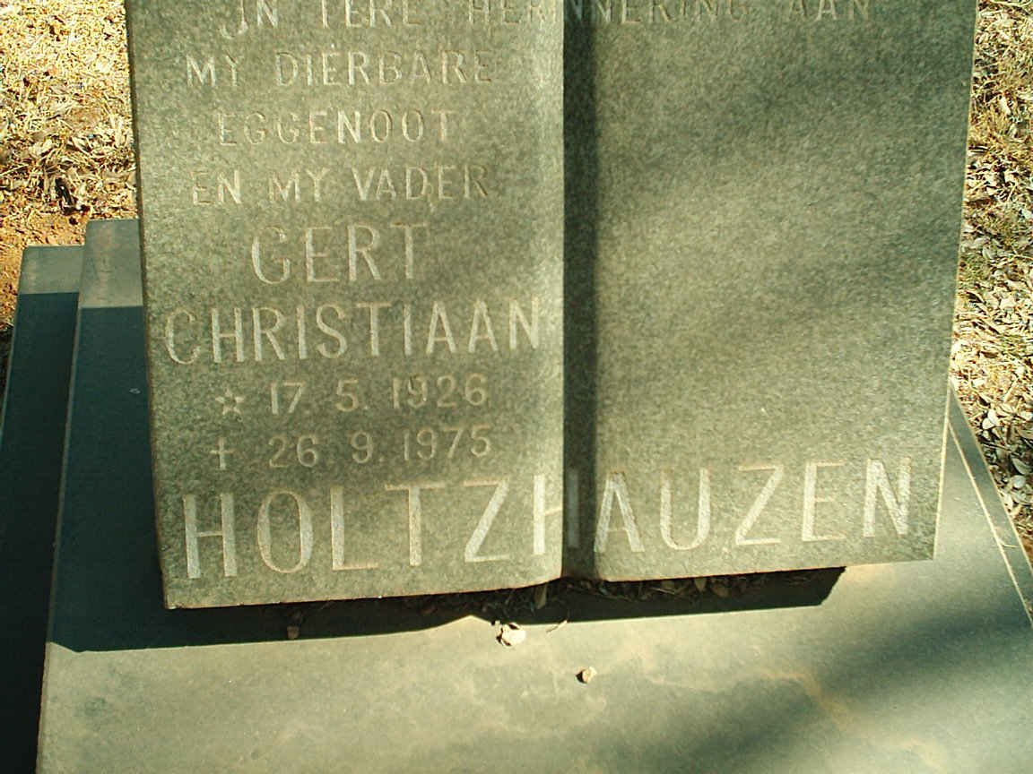 HOLTZHAUZEN Gert Christiaan 1926-1975