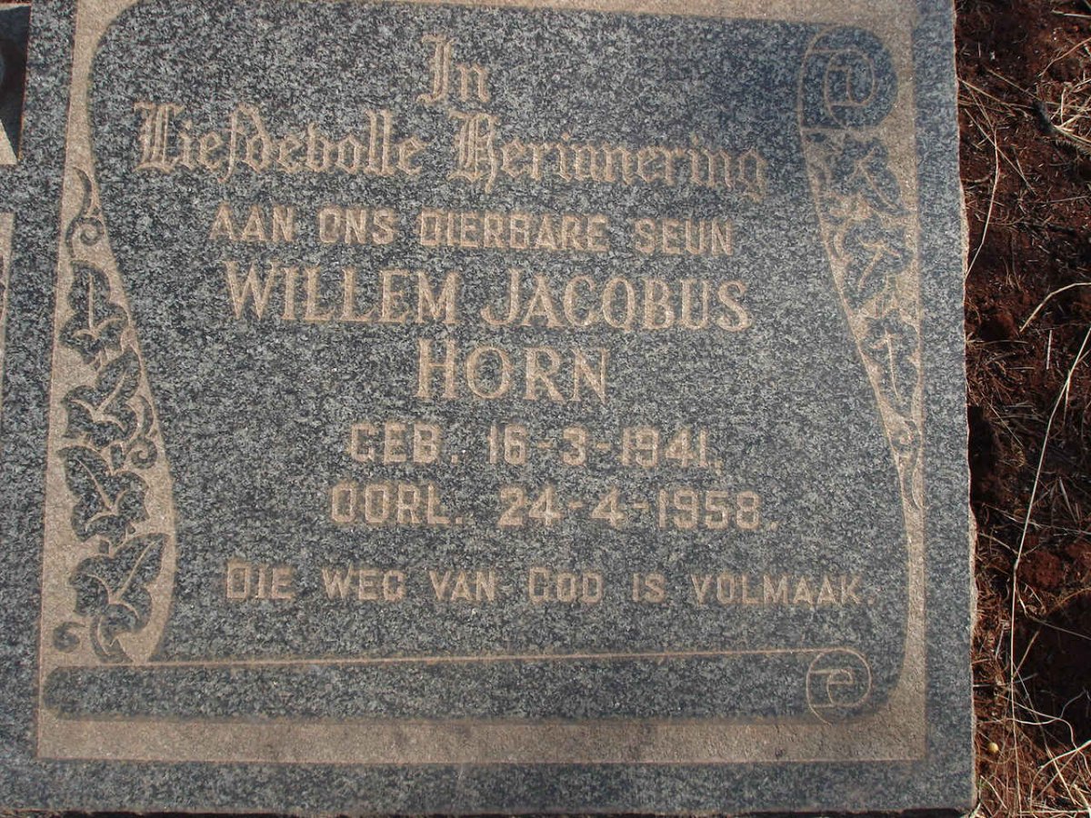 HORN Willem Jacobus 1941-1958